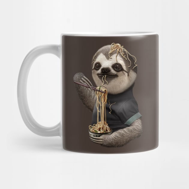 SLOTH EATING NOODLE by ADAMLAWLESS